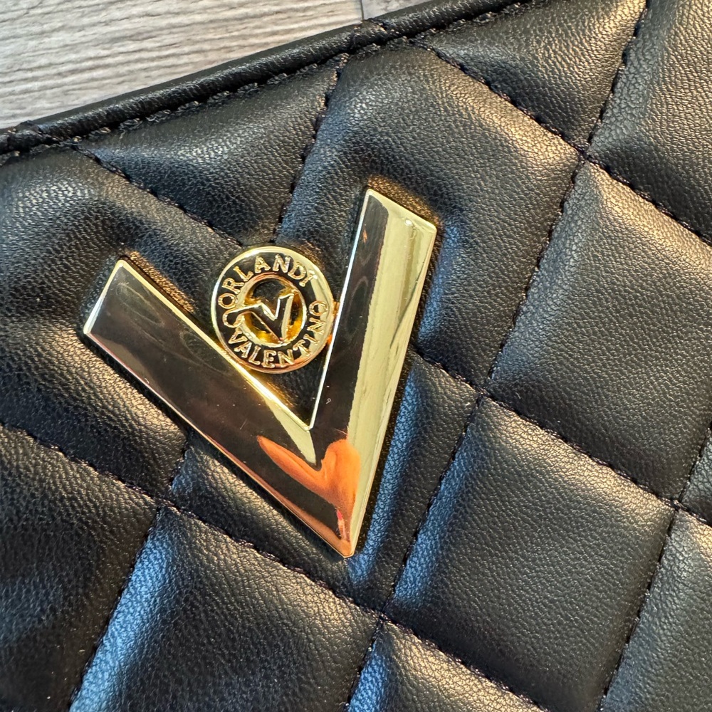 NWT Valentino Orlandi Black Quilted Crossbody Bag - Picture 4 of 8